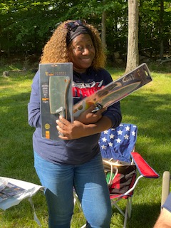 Teacher with Product Donations